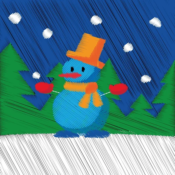 Mão desenhada Feliz Natal feliz ano novo 2018 inverno cartão de fundo com desenhos animados bonitos. Estilo escandinavo. Ilustração de Vetor de malha sem costura — Vetor de Stock