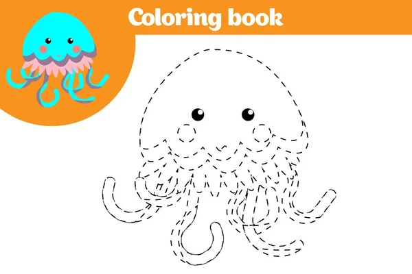 Disegno da colorare, gioco di educazione per bambini. Disegni da colorare, disegni per bambini. Illustrazione vettoriale — Vettoriale Stock