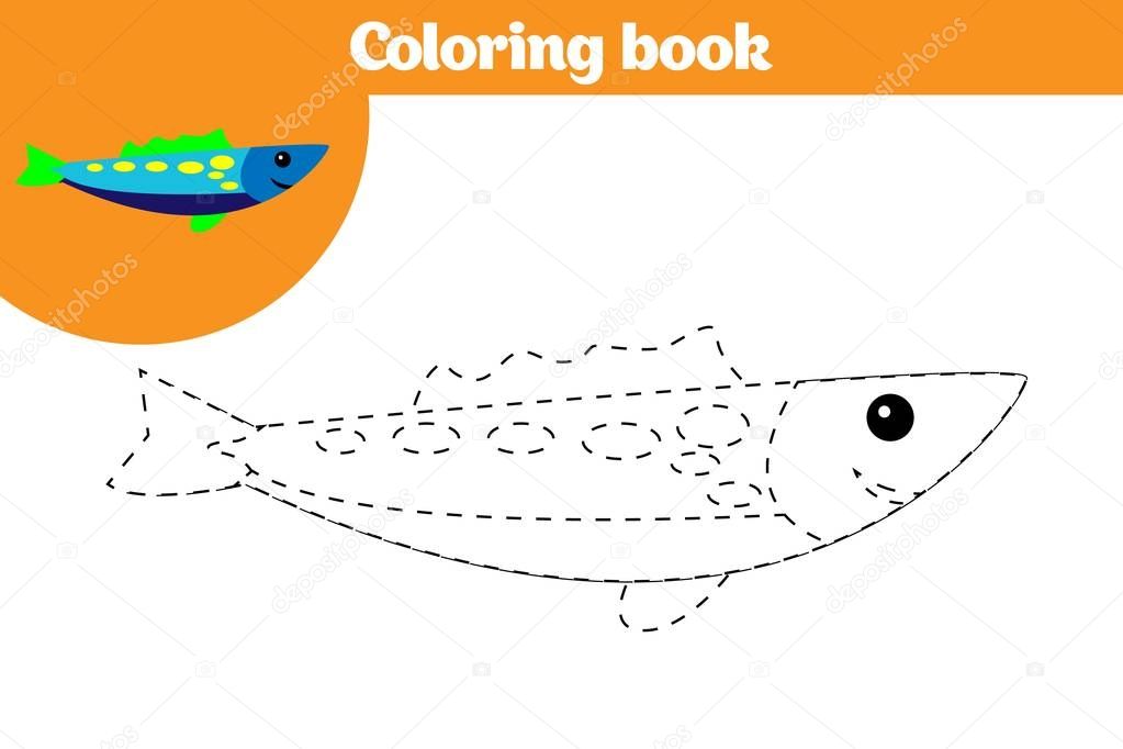 Coloring page, education game for children. Coloring page, drawing kids activity. Vector illustration