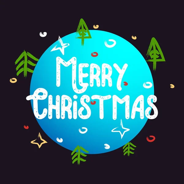 Feliz Navidad letras etiqueta tipográfica de Navidad para Navidad y diseño de vacaciones de Año Nuevo. Letering vector ilustración decoración . — Vector de stock