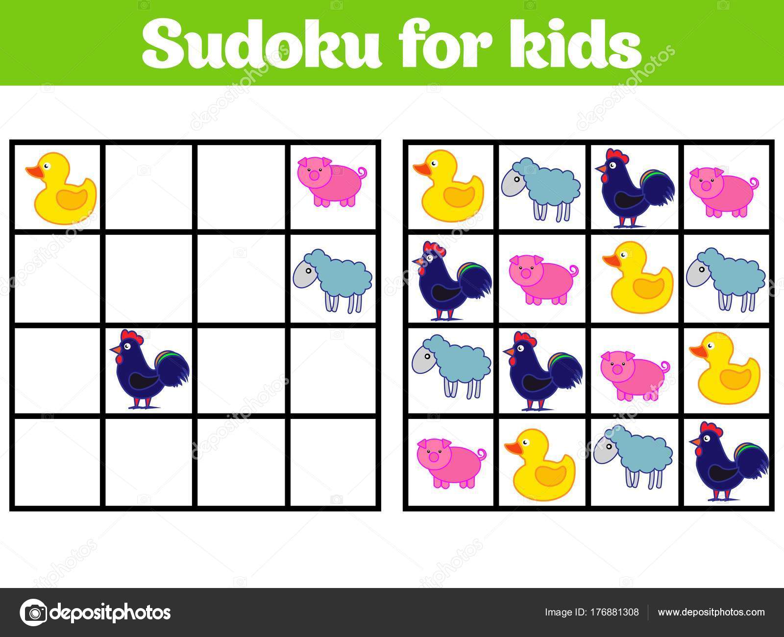 Sudoku. mosaico matemático de crianças e adultos. quadrado mágico. jogo de  lógica. rebus digital. planilha de entretenimento pré-escolar do jogo de  sudoku de crianças educacionais de ilustração vetorial. quebra-cabeça para  impressão.