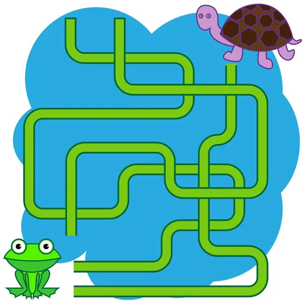 Kreslený obrázek cesty nebo bludiště hra Puzzle aktivity. Děti učí hry sbírka — Stockový vektor