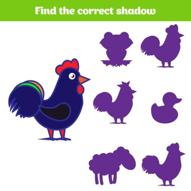 Gölge eşleştirme oyunu çocuklar için. Sağ gölge bulmak. Okul öncesi çocuklar için aktivite. Çocuklar için hayvan resimleri