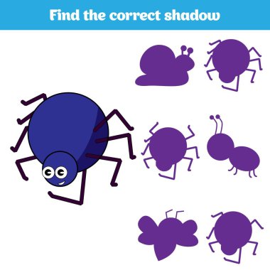 Eşleşen çocuk eğitim oyunu. Böcekler parçalar aynı. Bul eksik bulmaca. Etkinlik öncesi okul yıl çocuklar için