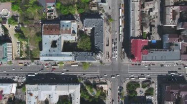 Rostov-on-Don, Rusya - Nisan 2017: kavşağın yukarısından görüş