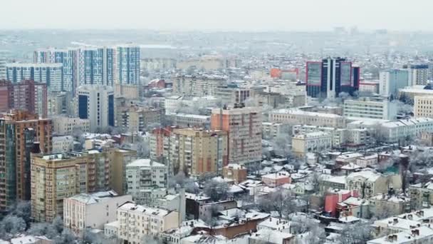 Rostov-sul-Don, Russia - gennaio 2019: centro città in inverno dall'alto — Video Stock