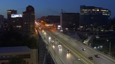 Rostov-on-Don, Rusya - Kasım 2019: Voroshilovsky köprüsü, yukarıdan görüş