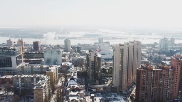 Ростов-на-Дону, Россия - 2018: центр города зимой сверху — стоковое видео