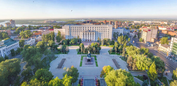 Ростов-на-Дону, Россия - 2017: Площадь Советов - вид сверху
