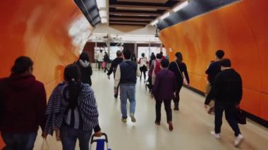 Hong Kong, China - 2020: people at the subway station