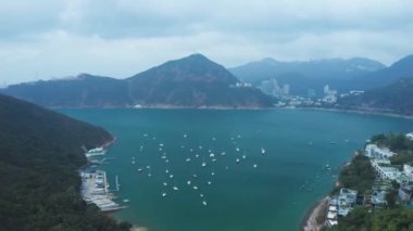Hong Kong 'daki yat kulübünün hava görüntüsü.