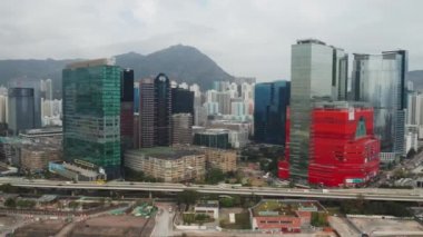 Hong Kong - 2020: Kowloon Bay, office centers, skyscrapers and homes from above