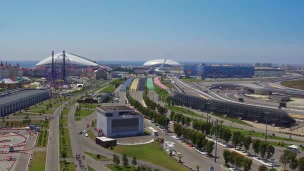 Sochi, Rusia - 2016: Parque Olímpico de Sochi desde arriba — Vídeo de stock
