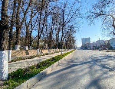 Rostov-on-Don, Rusya - Nisan 2020: şehirde boş sokaklar, karantina