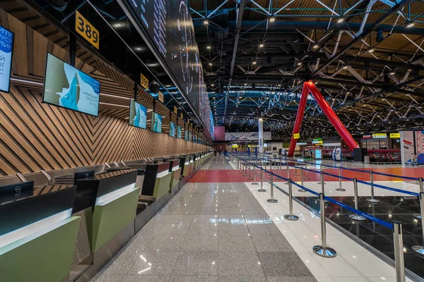 Москва, Россия - 2020: Международный аэропорт Шереметьево, Терминал С — стоковое фото