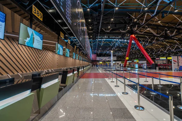 Moskova, Rusya - 2020: Sheremetyevo Uluslararası Havalimanı, C Terminali