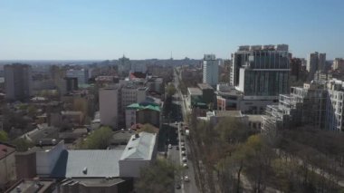 Rostov-on-Don, Rusya - 2020: Yukarıdan Bolshaya Sadovaya Caddesi