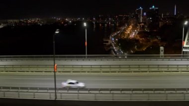 Rostov-on-Don, Rusya - 2020: Voroshilovskiy Köprüsü, hava manzaralı