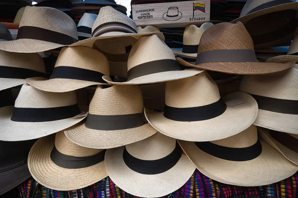 panama hats closeup