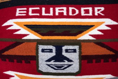 colourful textiles in Otavalo clipart