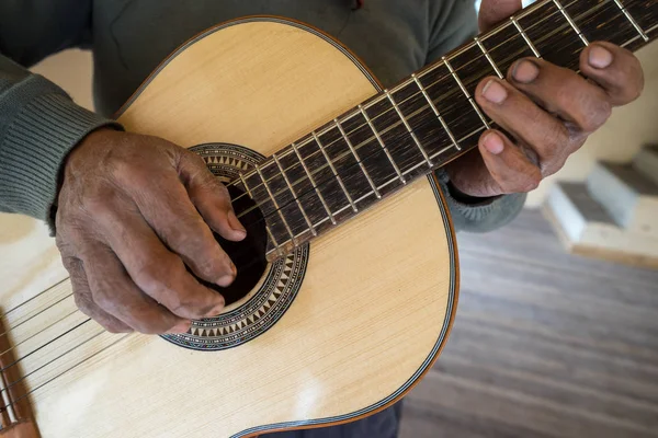 Luthiers hand closeup — Stock Photo, Image