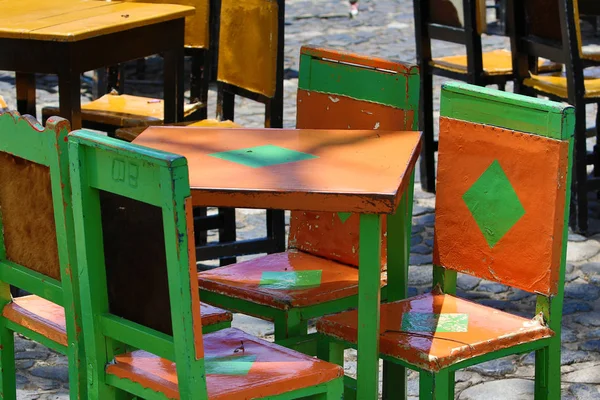 Colourful tables in Colombia — Stock Photo, Image