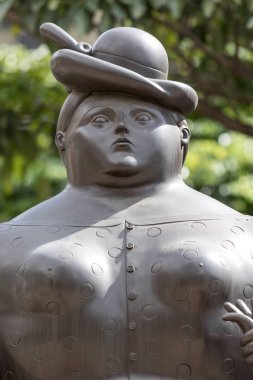 Botero heykel closeup ayrıntıları Medellin Kolombiya 