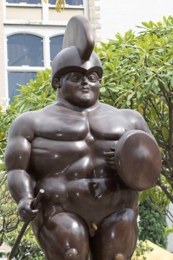 Botero heykel closeup ayrıntıları Medellin Kolombiya 