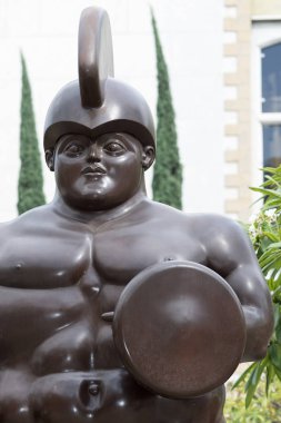 Botero heykel closeup ayrıntıları Medellin Kolombiya 