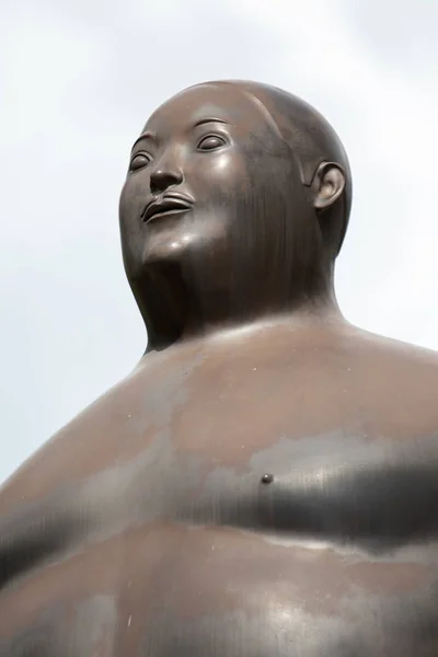 Detalhes de close up da estátua de Botero em Medellín Colômbia — Fotografia de Stock