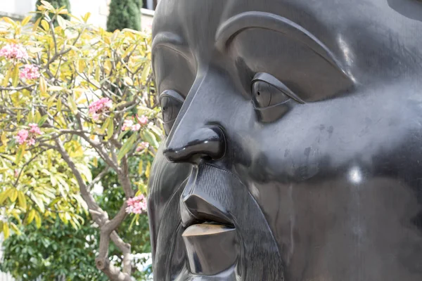 Detalhes de close up da estátua de Botero em Medellín Colômbia — Fotografia de Stock