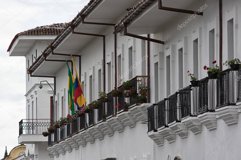 colonial architecture closeup in Colombia 