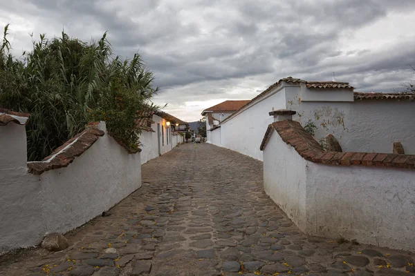 Strada di ciottoli a Villa de Leyva, Colombia — Foto Stock