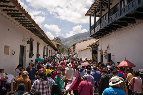 Annual religious fiesta in Villa de Leyva — Stock Photo, Image