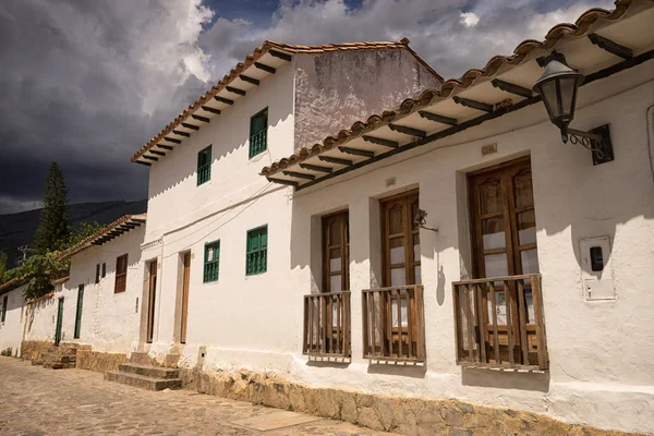 Kolonialbau in der Villa de leyva — Stockfoto