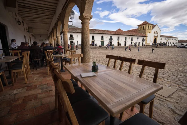 Restaurant tafel in Villa de Leyva — Stockfoto
