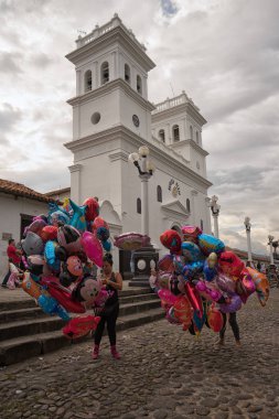 Balon satıcılarının Giron Kolombiya