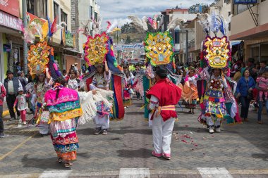 18 Haziran 2017 Pujili, Ecuador: yerli kichwa insanlar dans 
