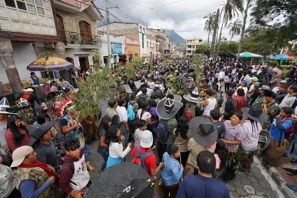 Gatorna i Cotacachi Inti Raymi Celebration — Stockfoto