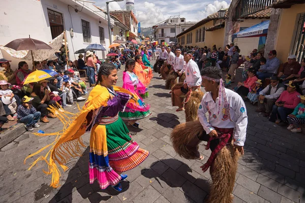 June 17, 2017 Pujili, Ecuador: being a dancer in the Corpus Chri — Stock Photo, Image