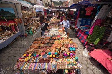 the artisan market in Otavalo, Ecuador clipart