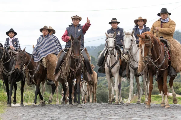 Vaqueros a caballo en Ecuador — Foto de Stock