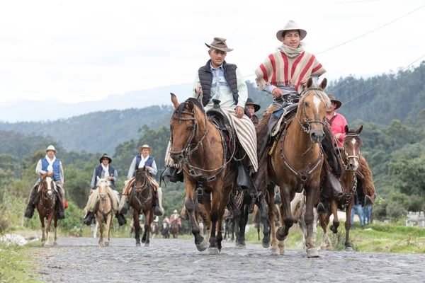 Cowboys on horseback in Ecuador — Stock Photo, Image