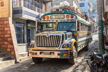 otobüs San Pedronla Laguna, Guatemala
