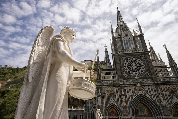 Febrero 2017 Las Lajas Colombia Primer Plano Estatua Religiosa Frente — Foto de Stock