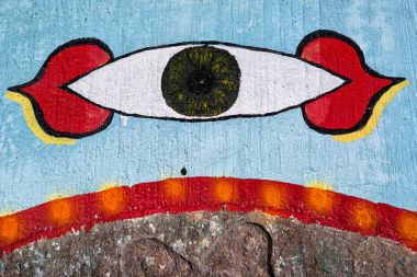 3 Şubat 2015 San Pedro la Laguna, Guatemala: dini işareti boyalı Oda dua bir maya içinde