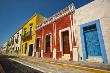 21 Nisan 2014 Campeche, Meksika: Unesco Dünya Mirası kasaba onun renkli iyi korunmuş koloni tarihi merkezi tanınır