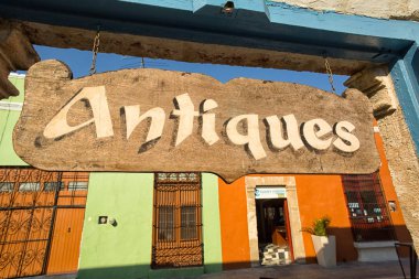 21 Nisan 2014 Campeche, Meksika: antika depolamak işareti sömürge unesco dünya mirası şehirde