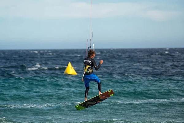 Januari 2014 Los Barriles Mexico Kiteboarder Presenteert Ruw Water Lord — Stockfoto