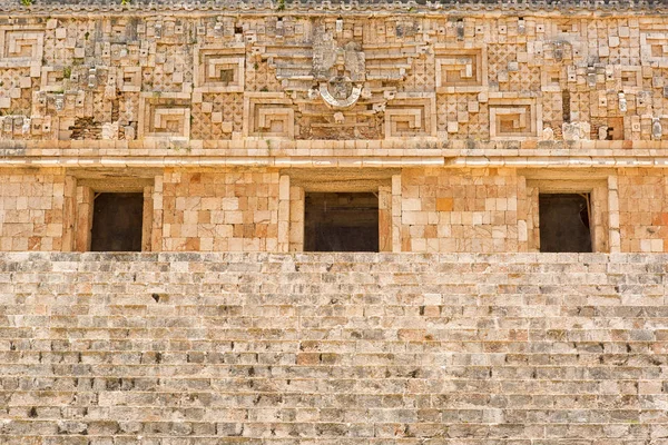 Détails Architecturaux Palais Govermnors Site Archéologique Uxmal Yucatan Mexique — Photo